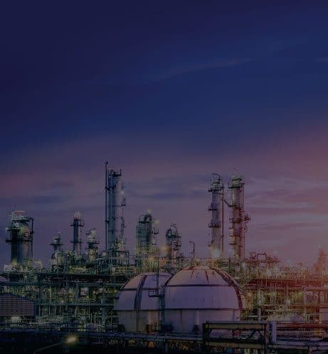 Gas refinery at dusk